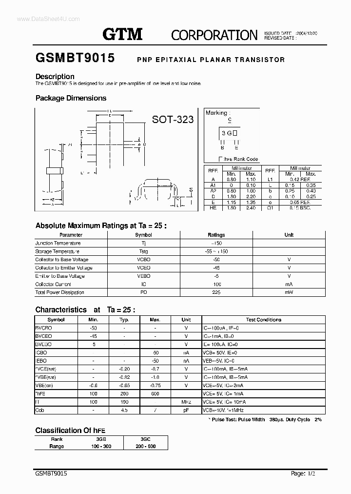 GSMBT9015_7738396.PDF Datasheet