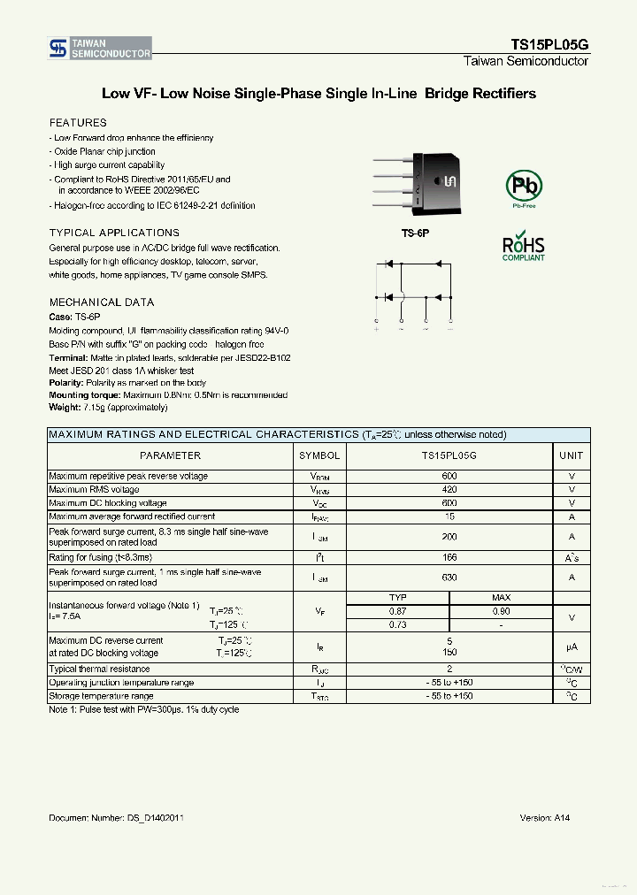 TS15PL05G_7739500.PDF Datasheet