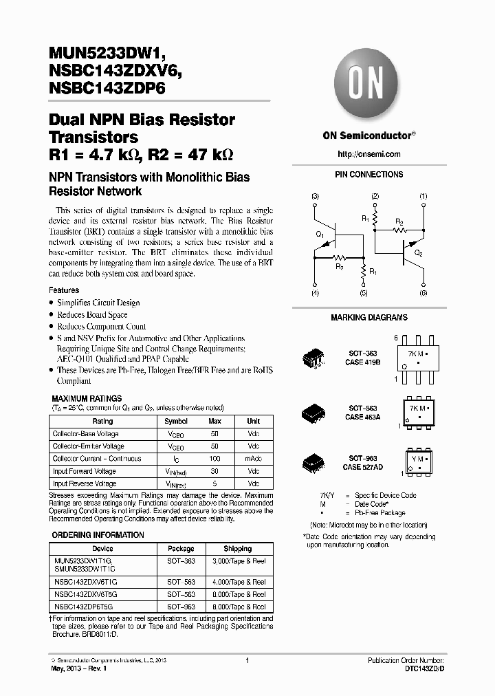 NSBC143ZDP6T5G_7740631.PDF Datasheet