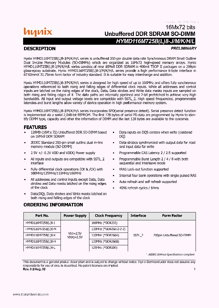 HYMD116M725BJ8-H_7740722.PDF Datasheet