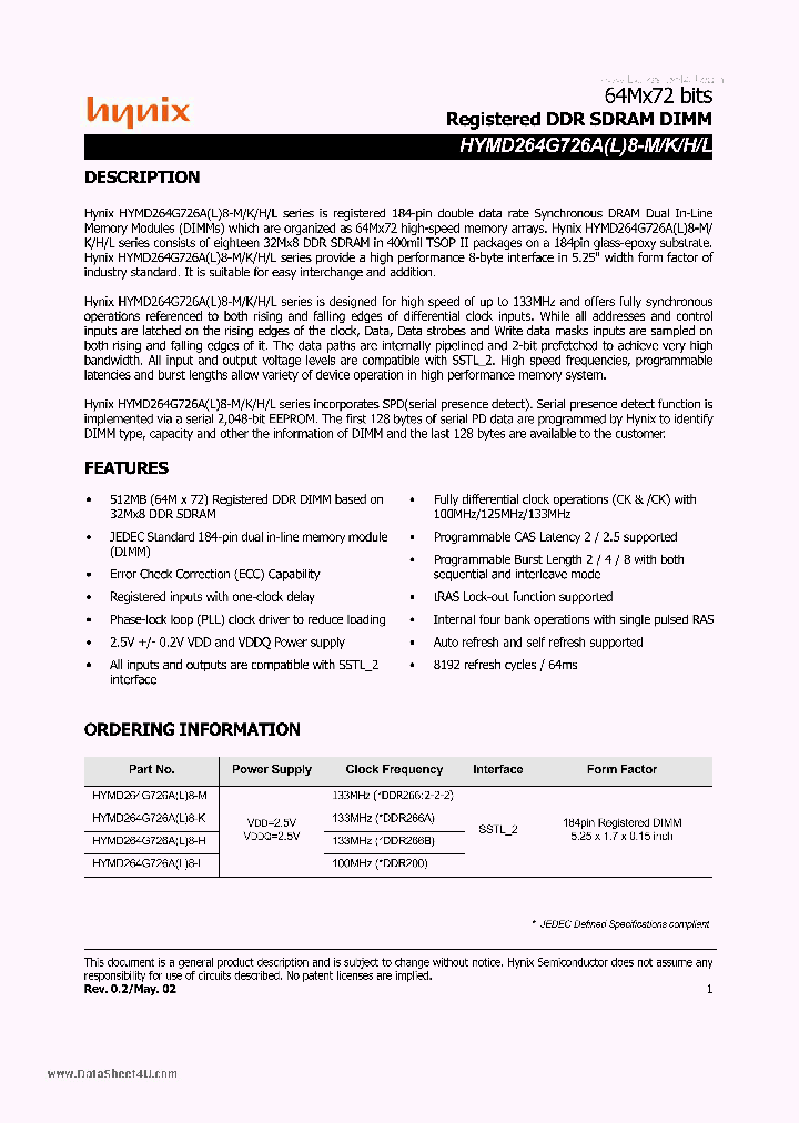 HYMD264G726AM8-H_7740779.PDF Datasheet