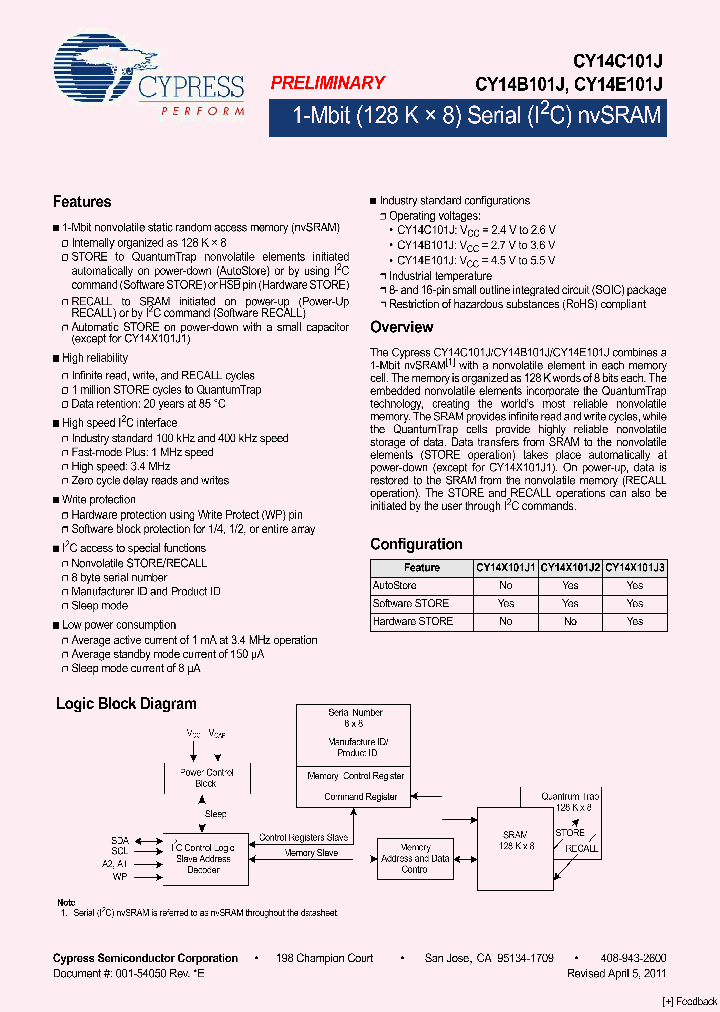 CY14B101J1-SXIT_7740195.PDF Datasheet