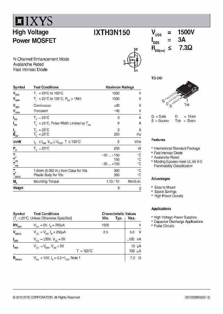 IXTH3N150_7748461.PDF Datasheet