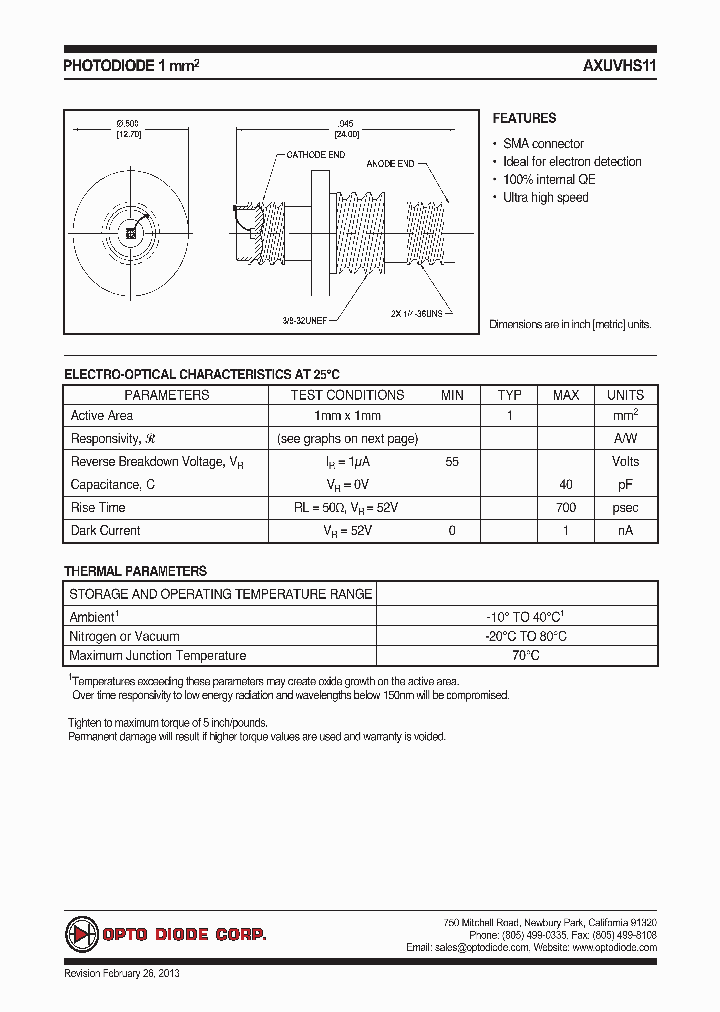 AXUVHS11_7750860.PDF Datasheet