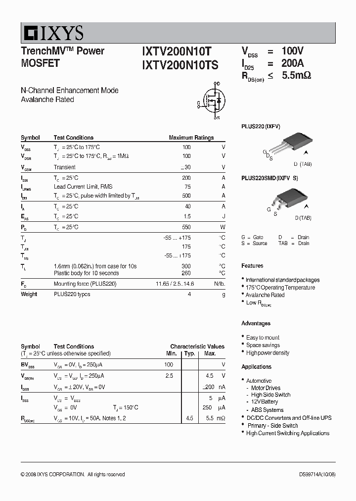 IXTV200N10T_7752490.PDF Datasheet
