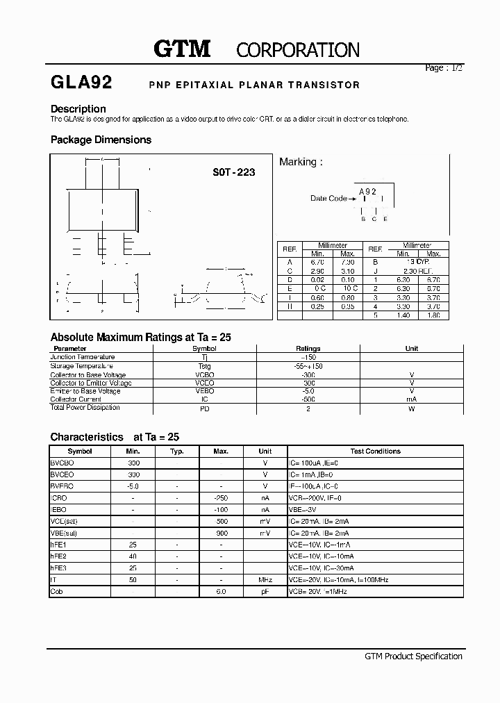 GLA92_7754035.PDF Datasheet