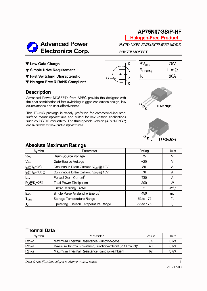 AP75N07GSP-HF14_7759650.PDF Datasheet
