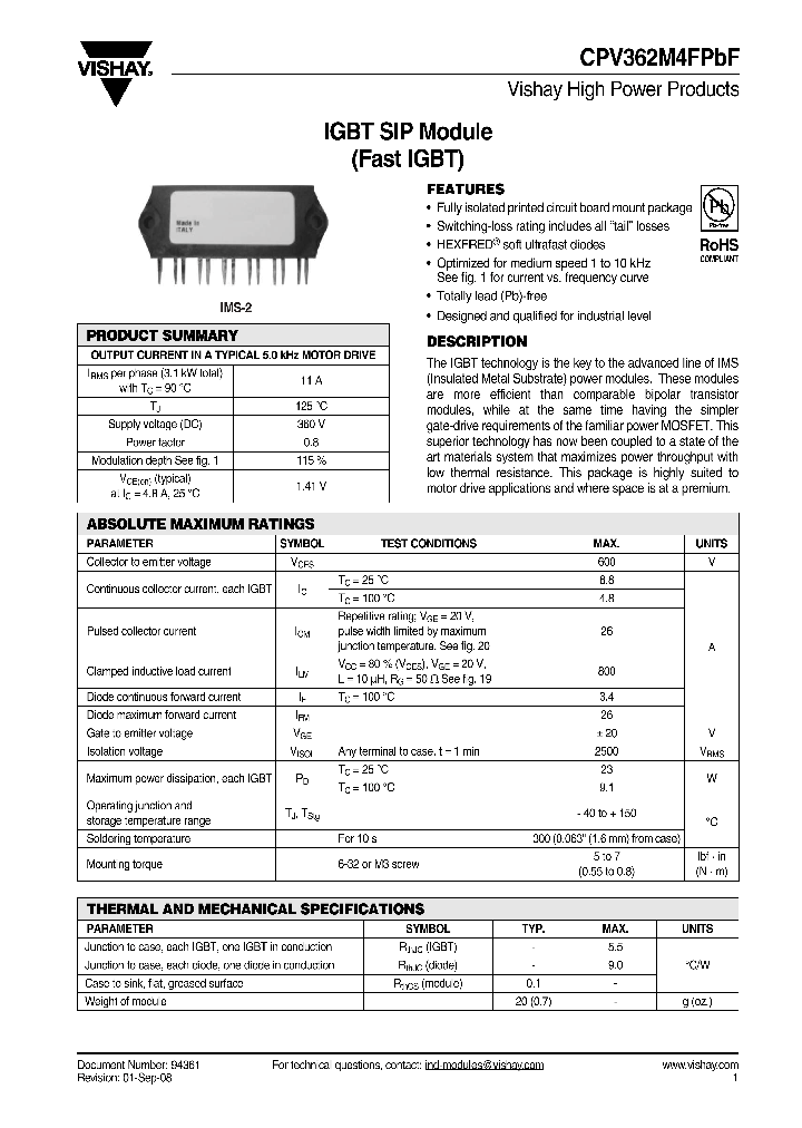 CPV362M4FPBF_7743977.PDF Datasheet