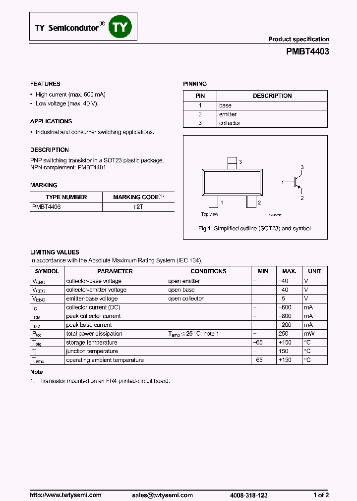 PMBT4403_7762888.PDF Datasheet