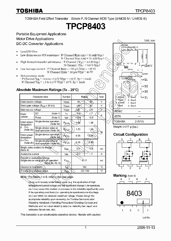 TPCP8403_7761828.PDF Datasheet