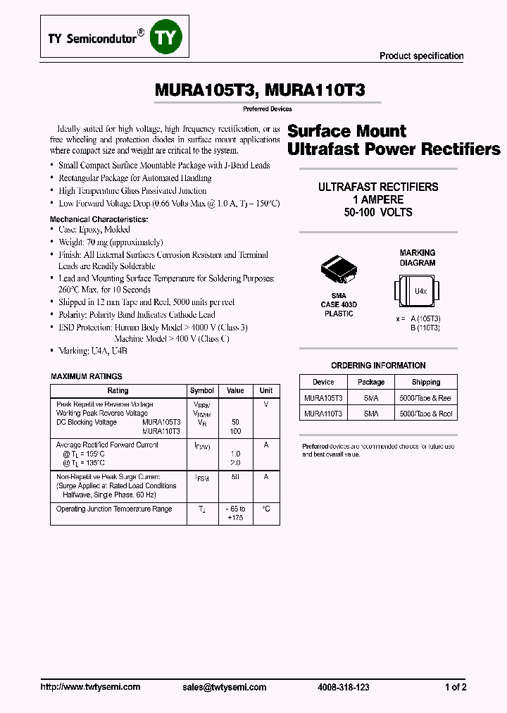 MURA110T3_7765691.PDF Datasheet