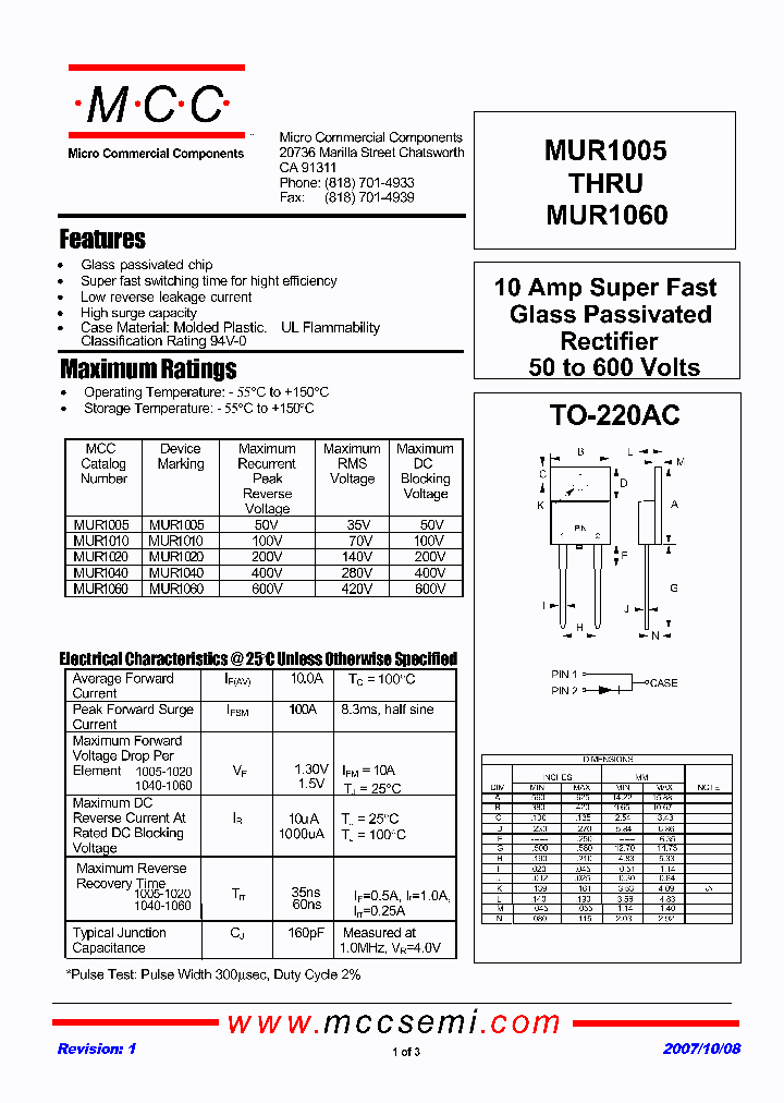 MUR1005_7747340.PDF Datasheet
