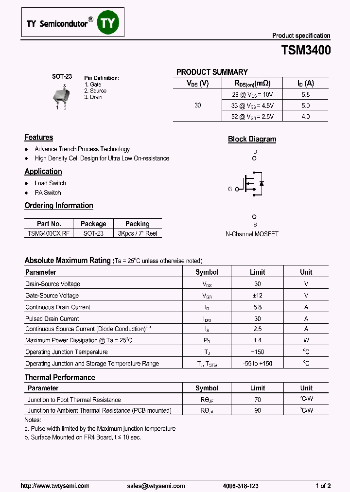 TSM3400CXRF_7768857.PDF Datasheet