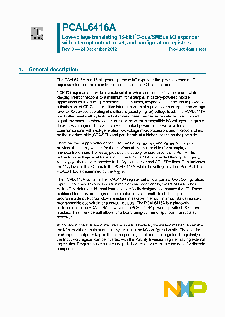 PCAL6416APW_7776924.PDF Datasheet