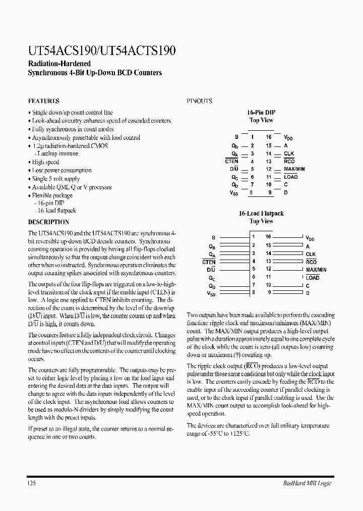UT54ACS190_7776407.PDF Datasheet