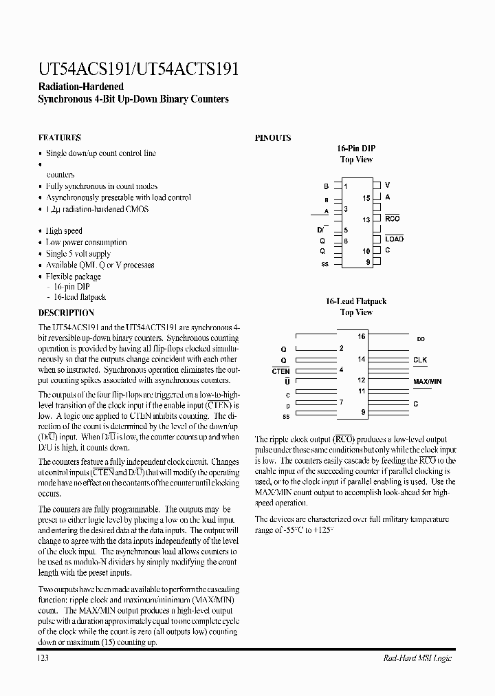 UT54ACS191_7776414.PDF Datasheet
