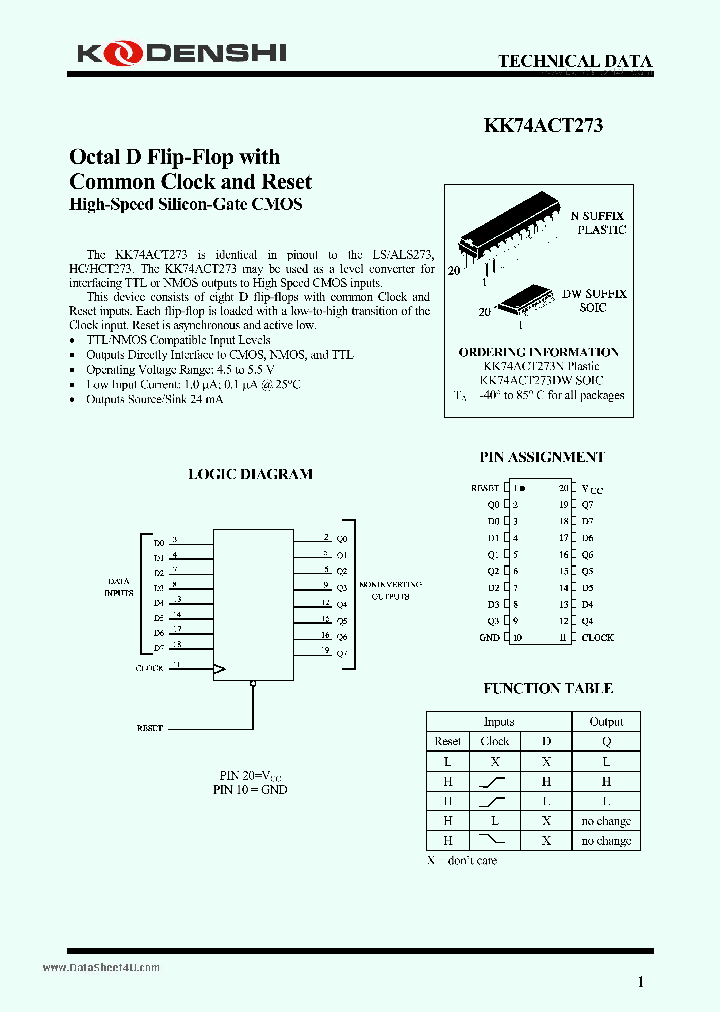 KK74ACT273_7748342.PDF Datasheet