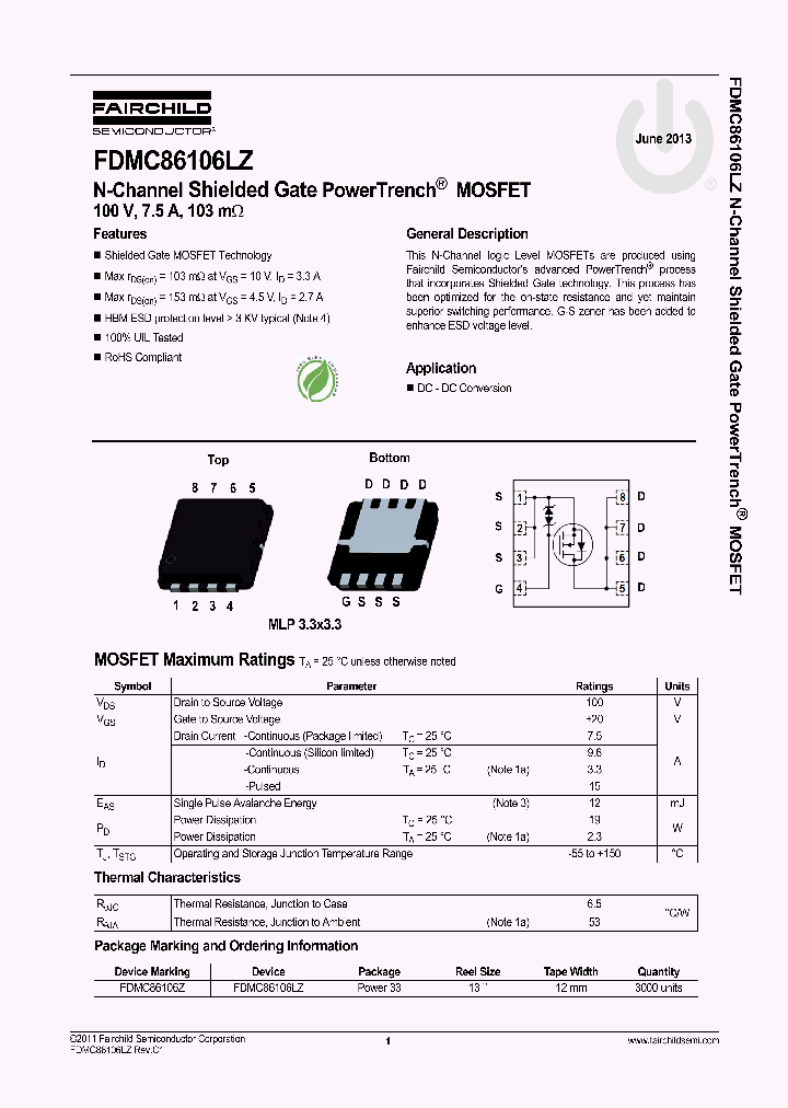 FDMC86106LZ13_7781521.PDF Datasheet