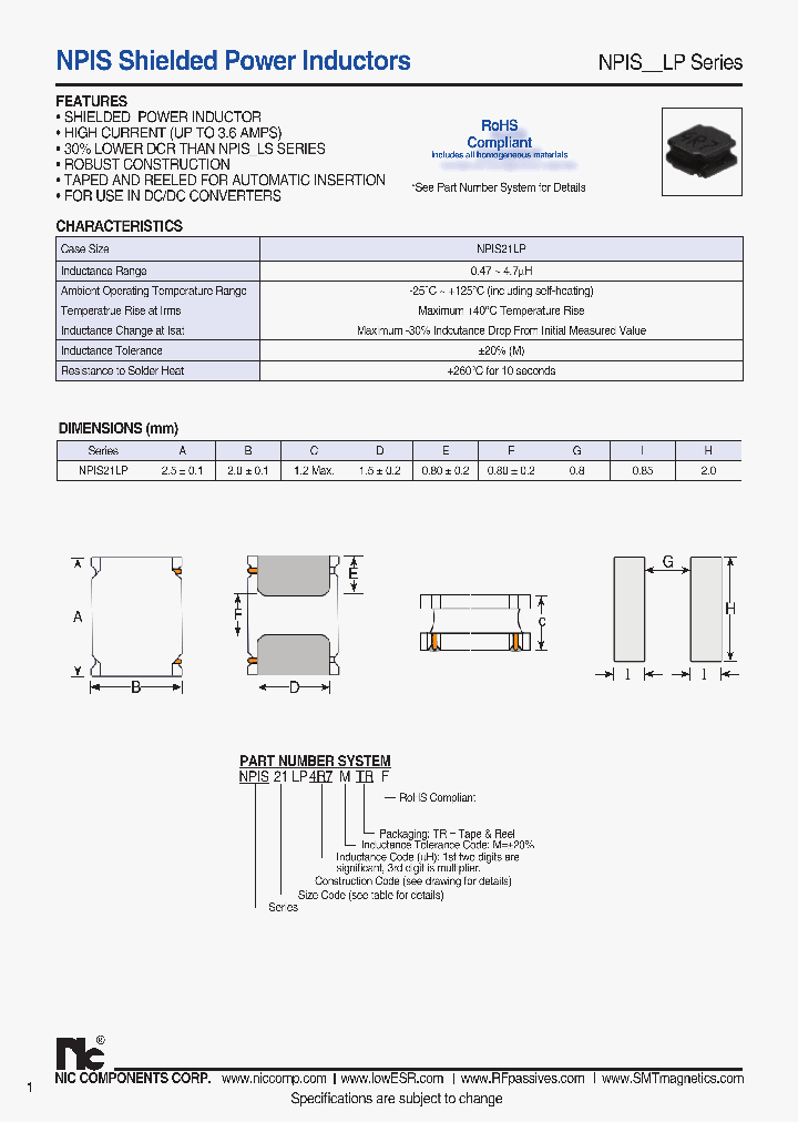 NPIS21LP1R0MTRF_7782454.PDF Datasheet