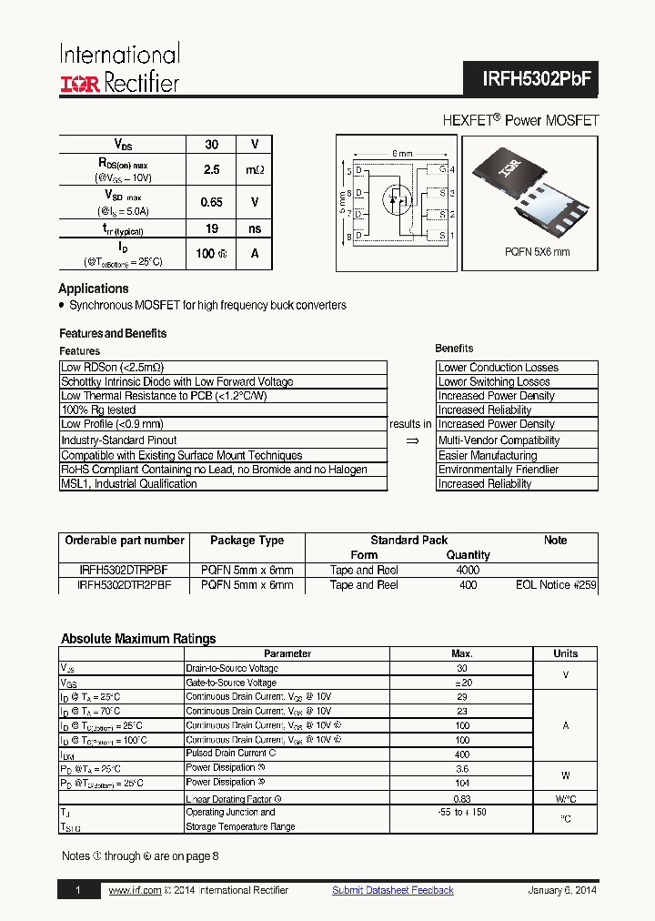 IRFH5302DPBF_7782483.PDF Datasheet