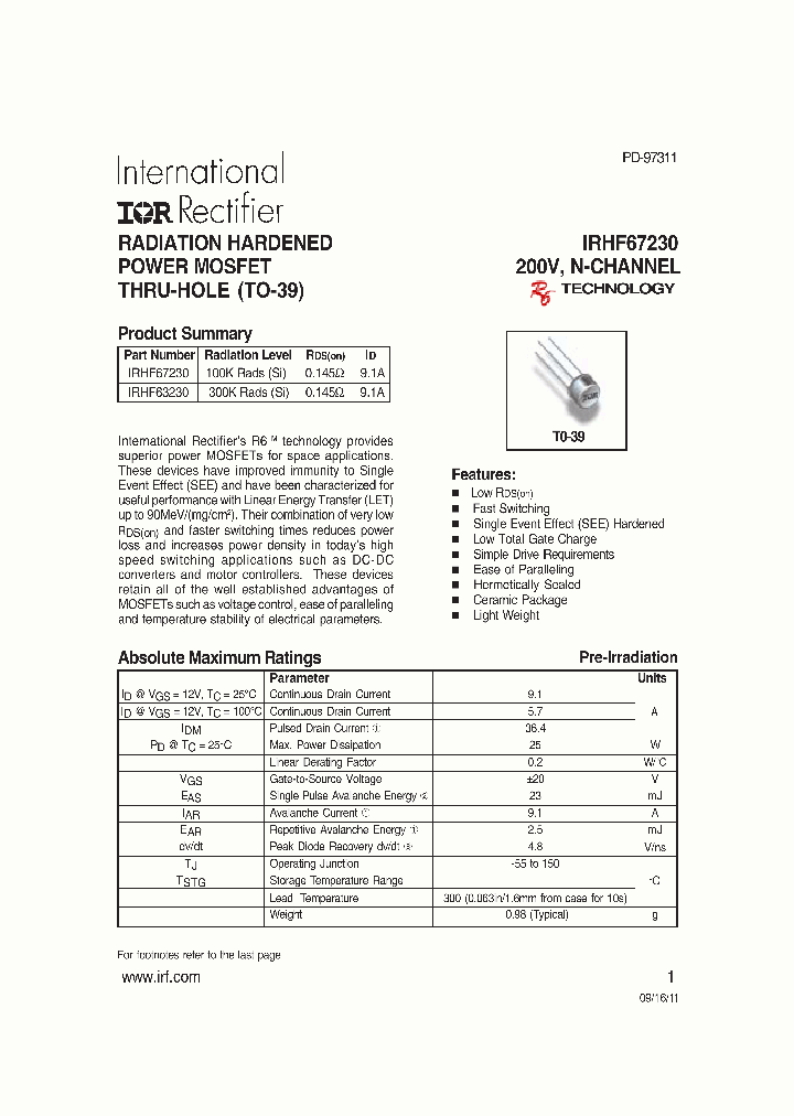 IRHF67230_7784216.PDF Datasheet