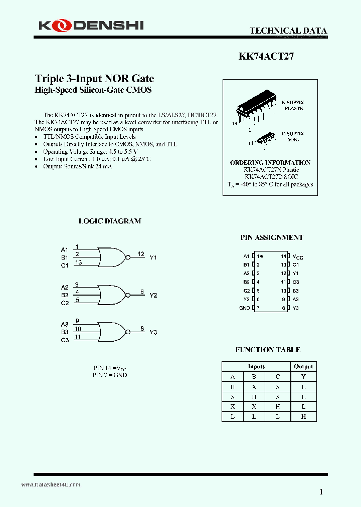 KK74ACT27_7748343.PDF Datasheet