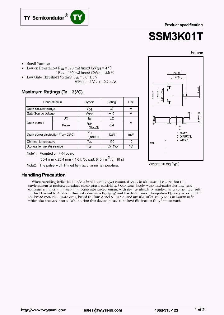 SSM3K01T_7806967.PDF Datasheet