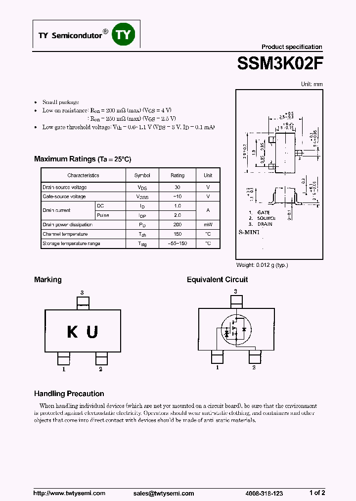 SSM3K02F_7806988.PDF Datasheet