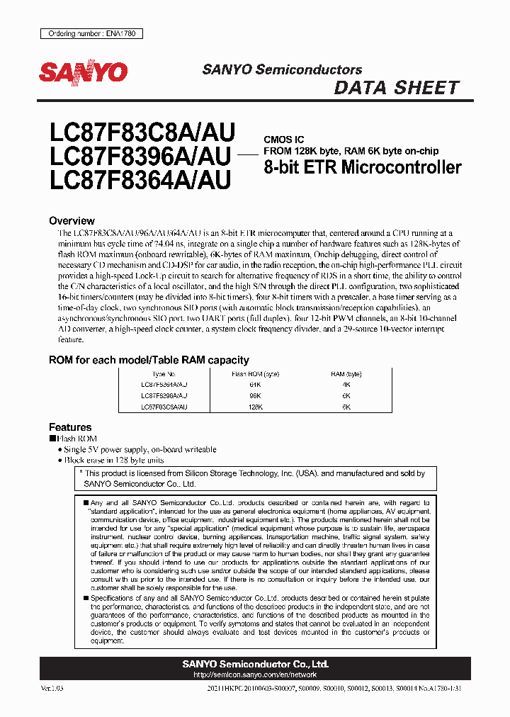 LC87F83C8AU_7803836.PDF Datasheet