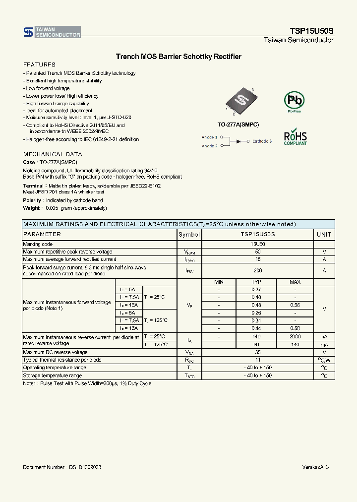 TSP15U50S_7803097.PDF Datasheet