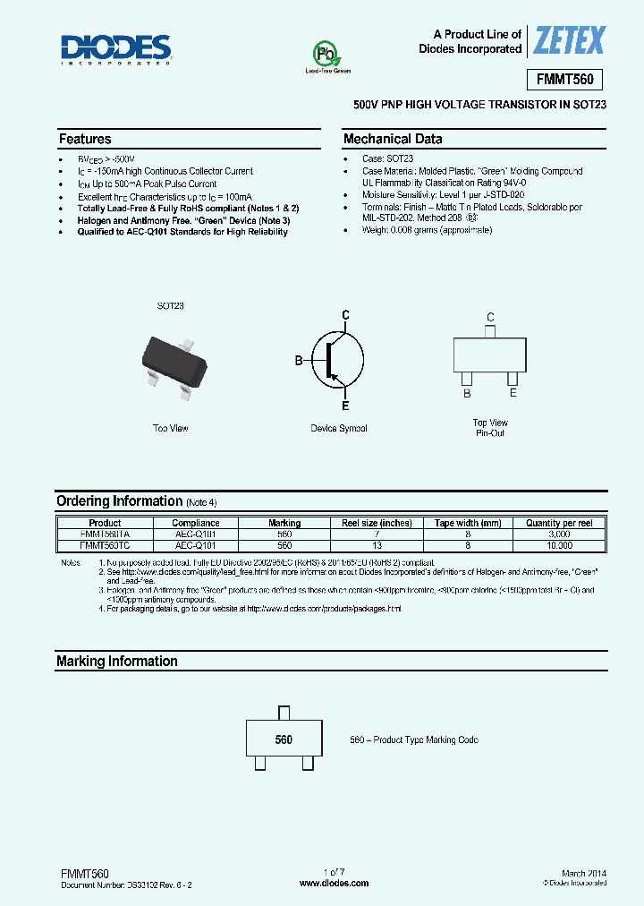 FMMT560TC_7802149.PDF Datasheet