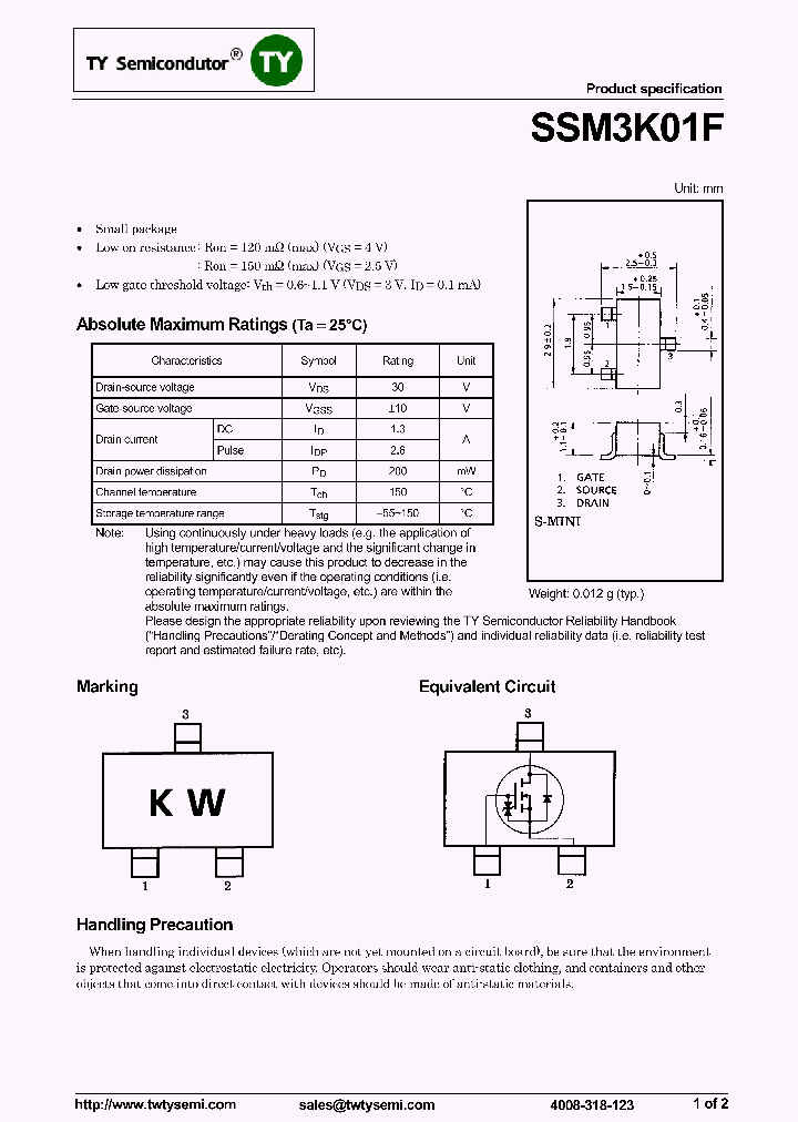 SSM3K01F_7806966.PDF Datasheet