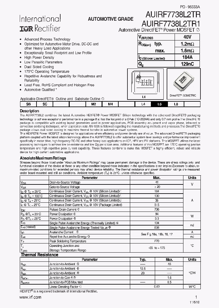 AUIRF7738L2TR_7798326.PDF Datasheet