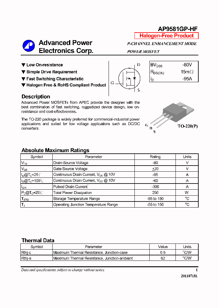 AP9581GP-HF_7797758.PDF Datasheet
