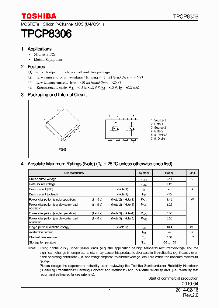 TPCP8306_7811074.PDF Datasheet