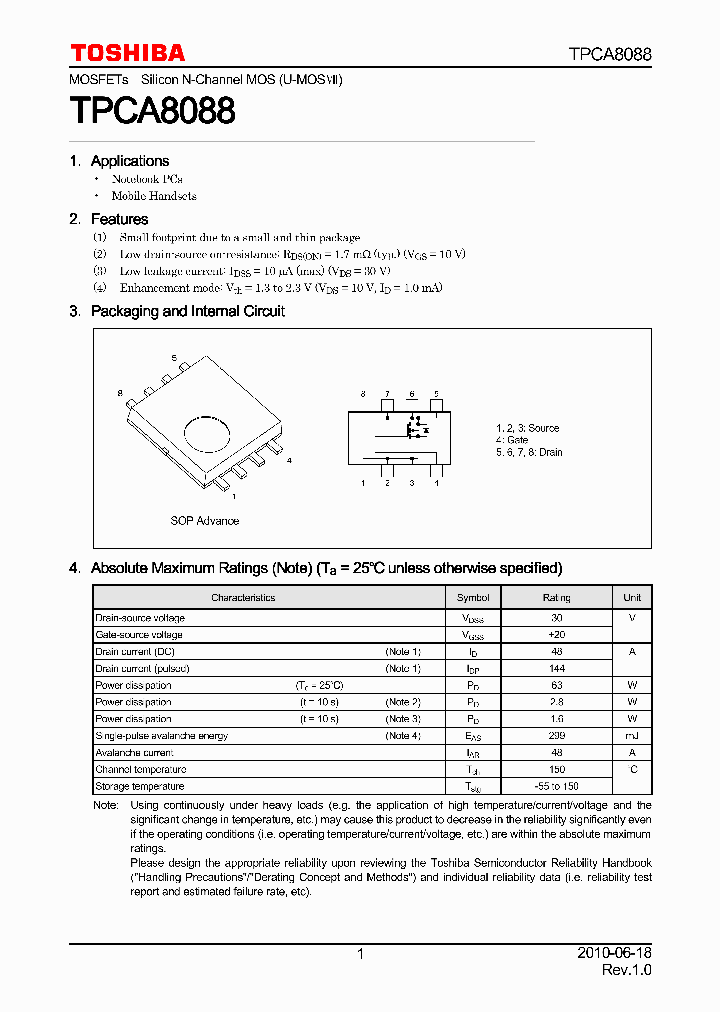 TPCA8088_7796584.PDF Datasheet