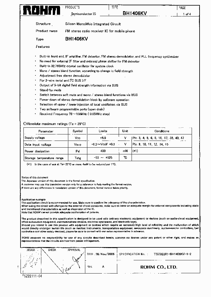 BH1406KV-E2_7817681.PDF Datasheet