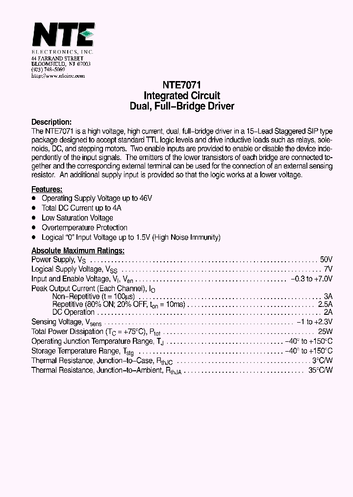 NTE7071_7816516.PDF Datasheet