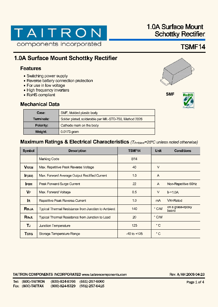 TSMF14_7821845.PDF Datasheet