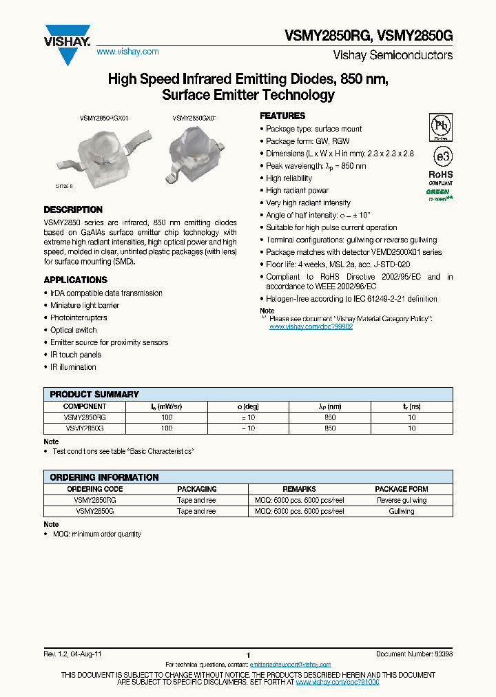 VSMY2850RG11_7815658.PDF Datasheet