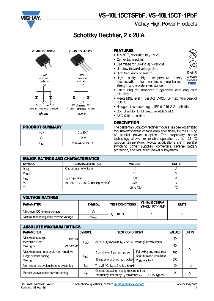 VS-40L15CTSPBF_7823190.PDF Datasheet