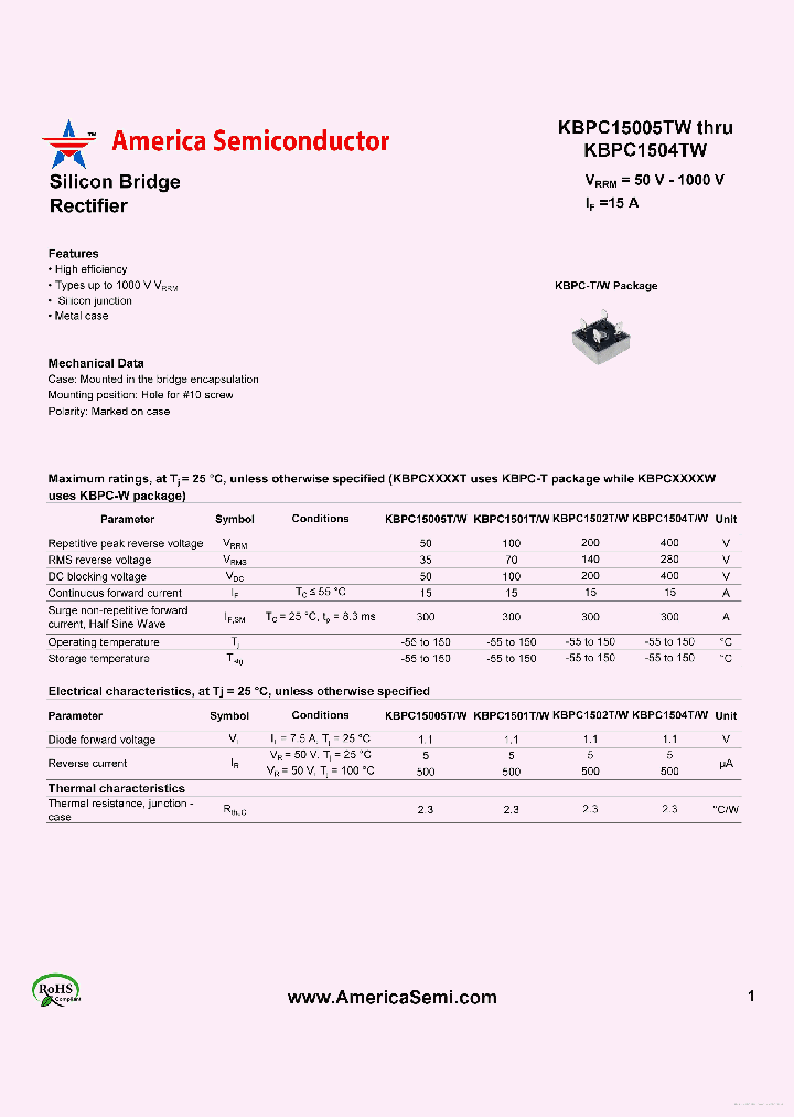 KBPC1501T_7750607.PDF Datasheet
