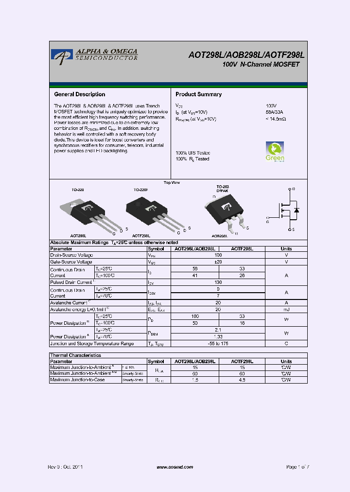 AOB298L_7814148.PDF Datasheet