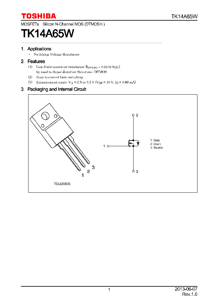 TK14A65W_7814840.PDF Datasheet