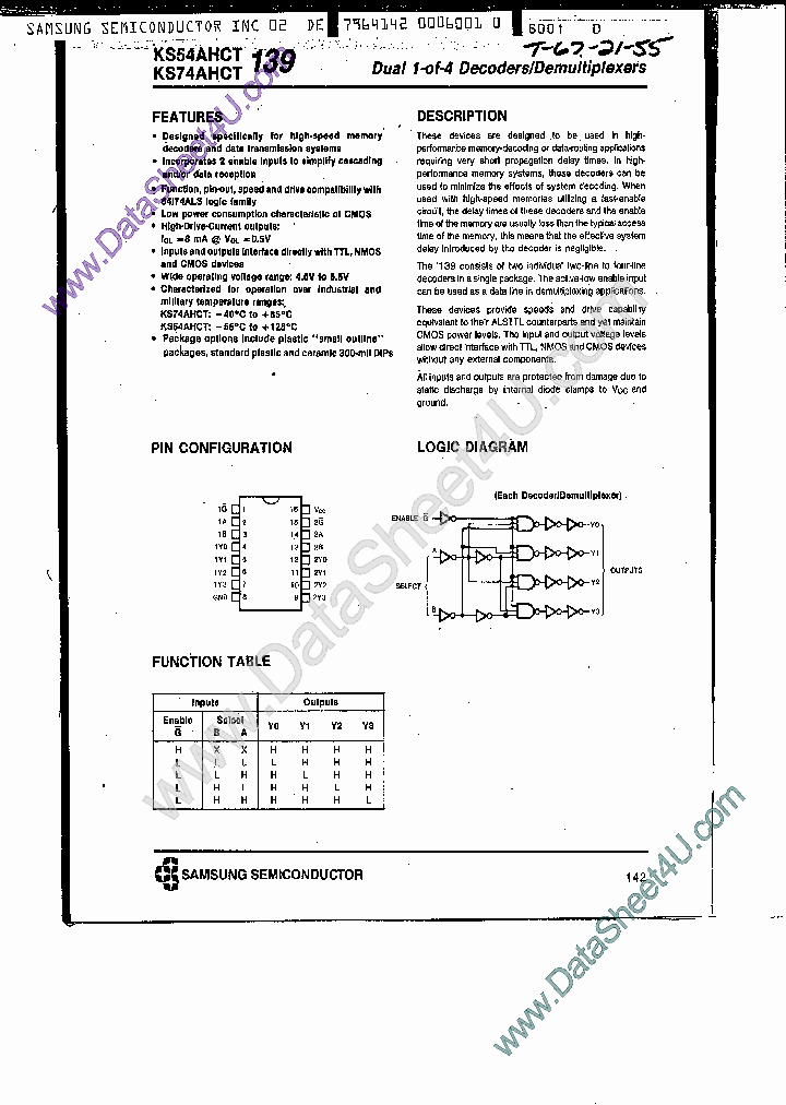KS74AHCT139_7752048.PDF Datasheet