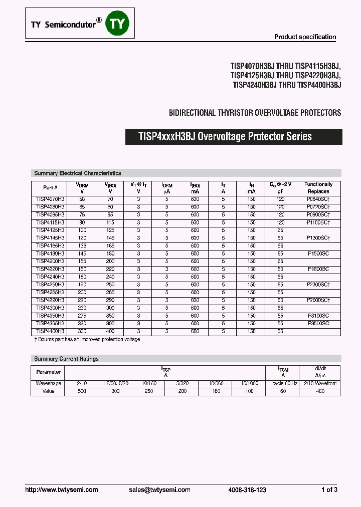 TISP4300H3_7788860.PDF Datasheet