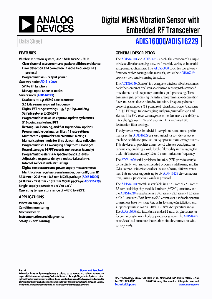 ADIS16229_7814945.PDF Datasheet