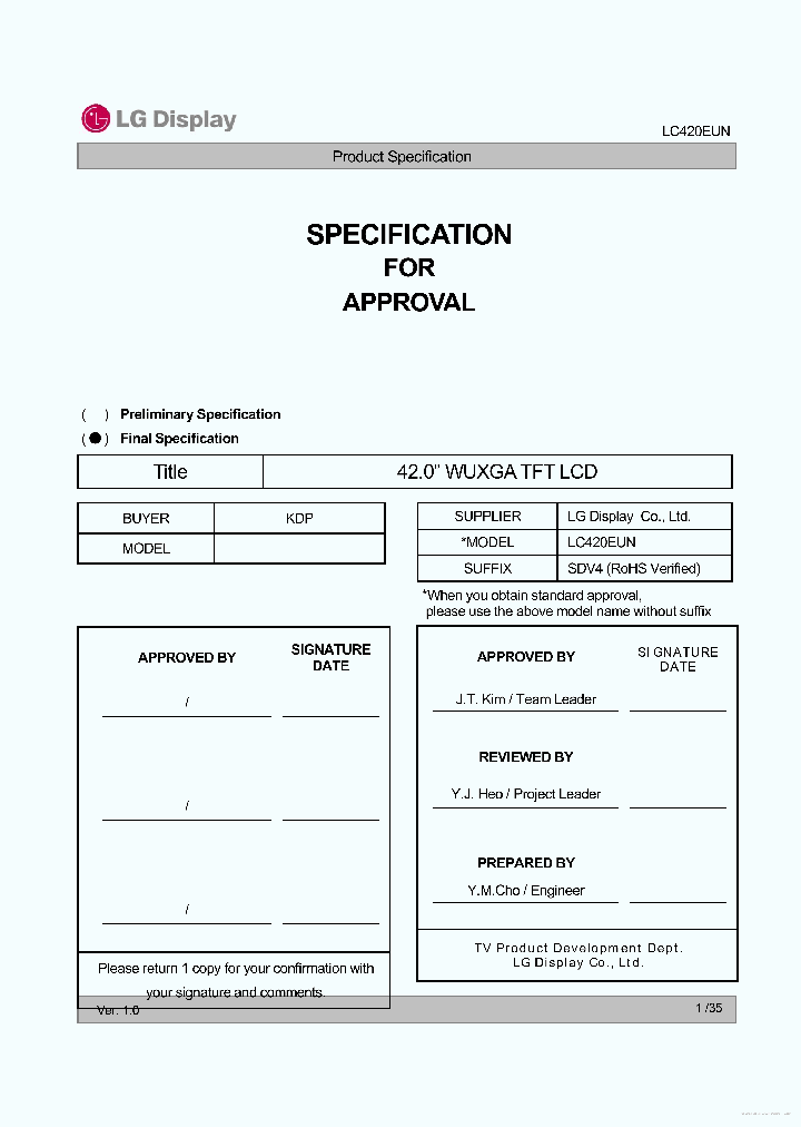 LC420EUN-SDV4_7752549.PDF Datasheet