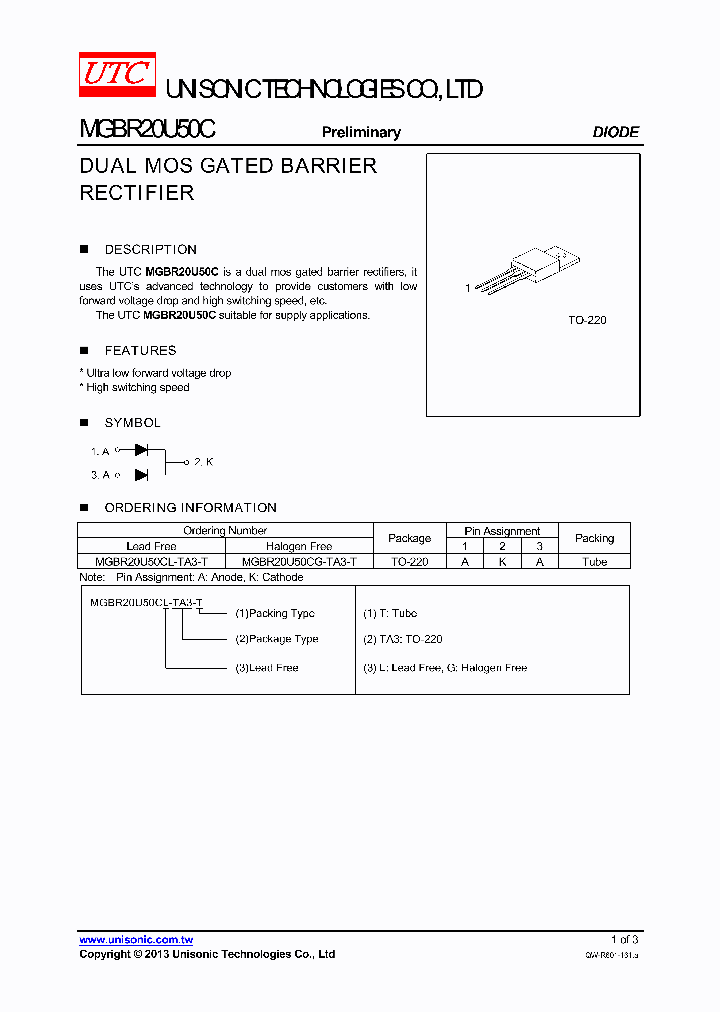 MGBR20U50CG-TA3-T_7792633.PDF Datasheet