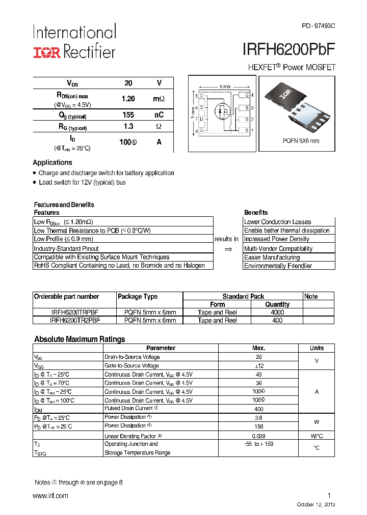 IRFH6200TRPBF_7780557.PDF Datasheet